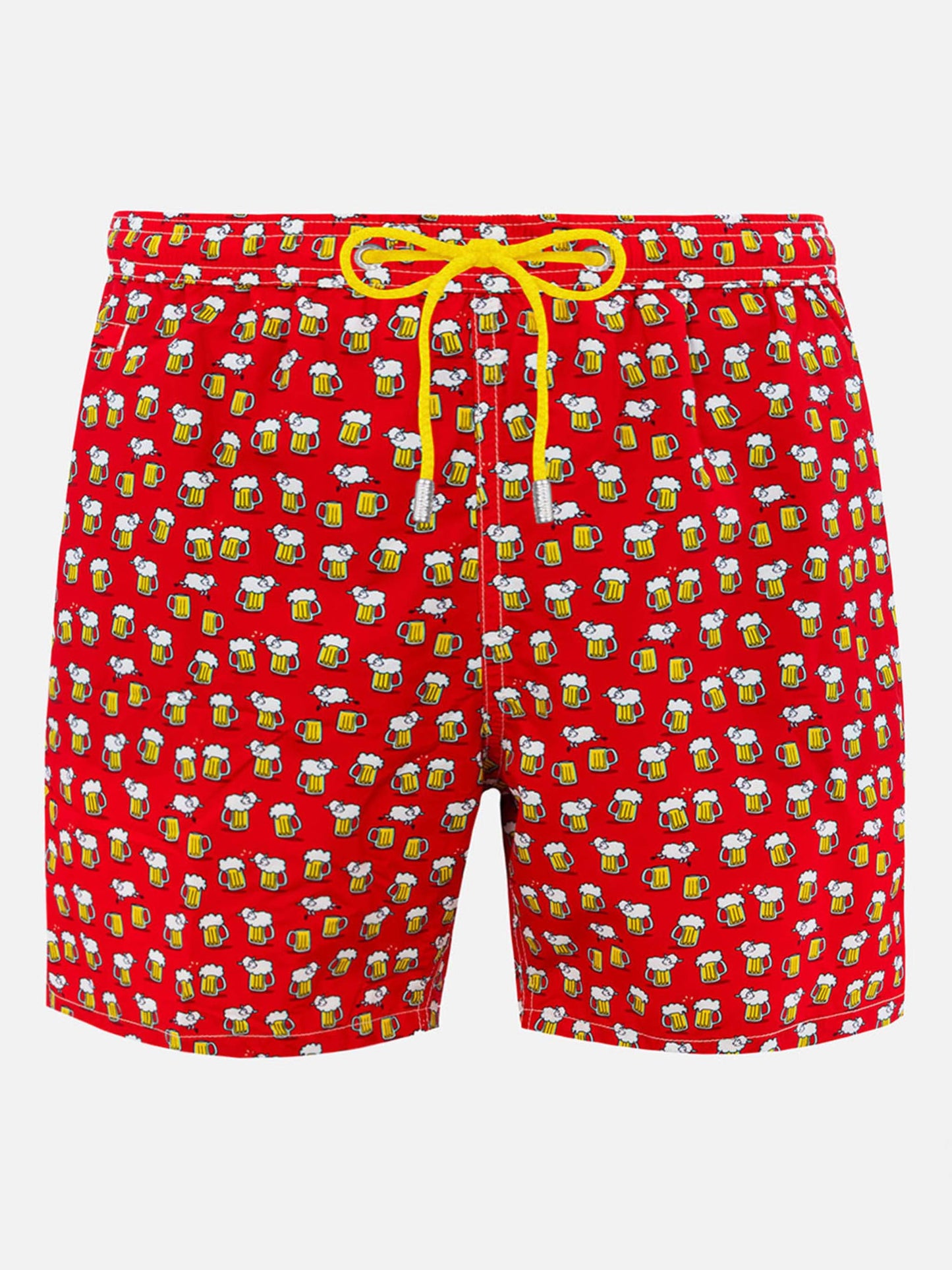 Man lightweight fabric swim-shorts Lighting Micro Fantasy with beer print