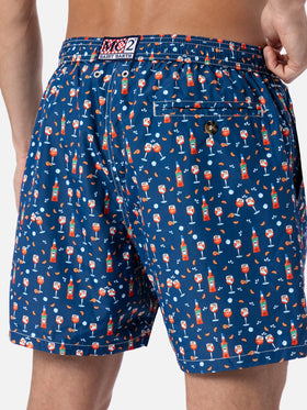 Man lightweight fabric swim-shorts Lighting Micro Fantasy with Aperol Spritz print | APEROL SPECIAL EDITION - MC2 Saint Barth