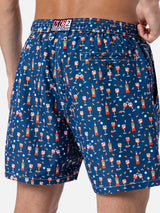 Man lightweight fabric swim-shorts Lighting Micro Fantasy with Aperol Spritz print | APEROL SPECIAL EDITION