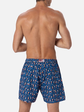 Lightweight fabric swim shorts Lighting with Aperol spritz print | APEROL SPECIAL EDITION - MC2 Saint Barth