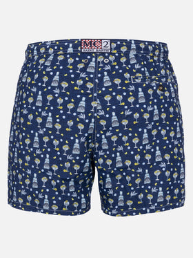 Costume da bagno da uomo in tessuto leggero Lighting Micro Fantasy con stampa Gin Mare | GIN MARE EDIZIONE SPECIALE