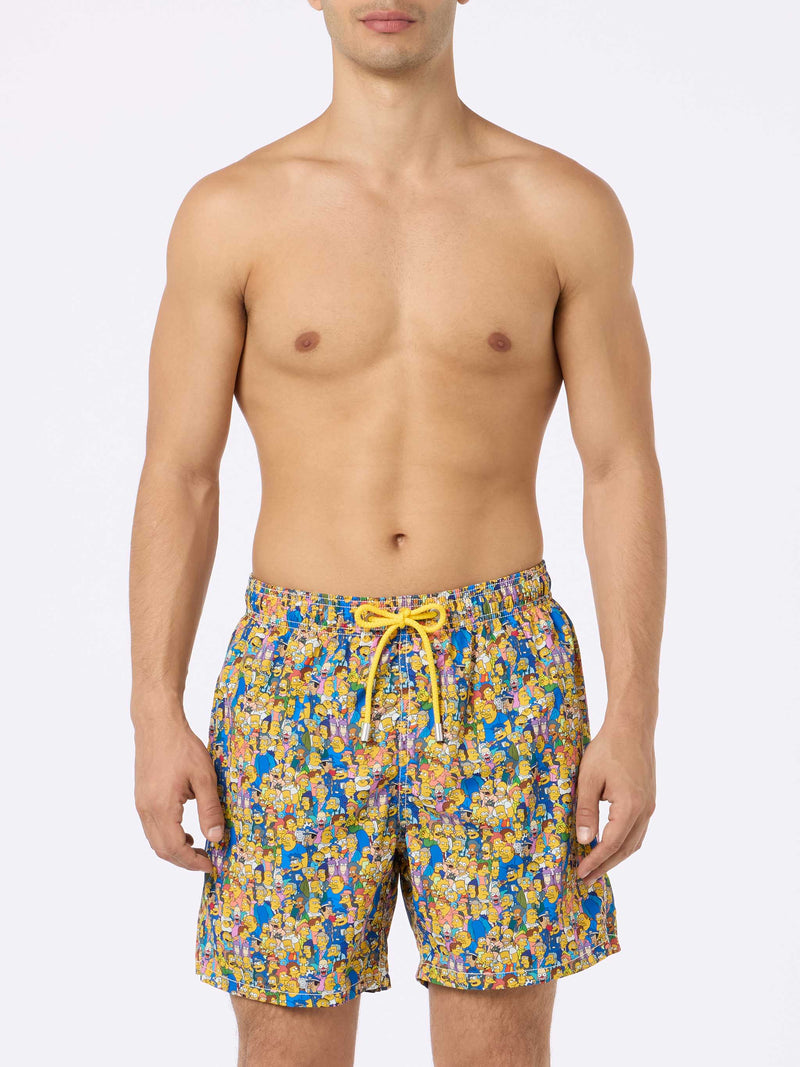 Man lightweight fabric swim-shorts Lighting Micro Fantasy with The Simpsons family print | THE SIMPSONS SPECIAL EDITION