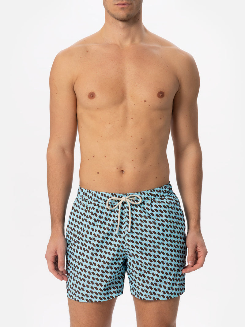 Herren-Badeshorts aus leichtem Stoff mit Cremino-Print | Algida® Sonderedition