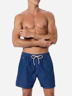 Man lightweight fabric swim-shorts Lighting Micro Fantasy with polka dots print - MC2 Saint Barth