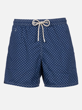 Man lightweight fabric swim-shorts Lighting Micro Fantasy with polka dots print - MC2 Saint Barth