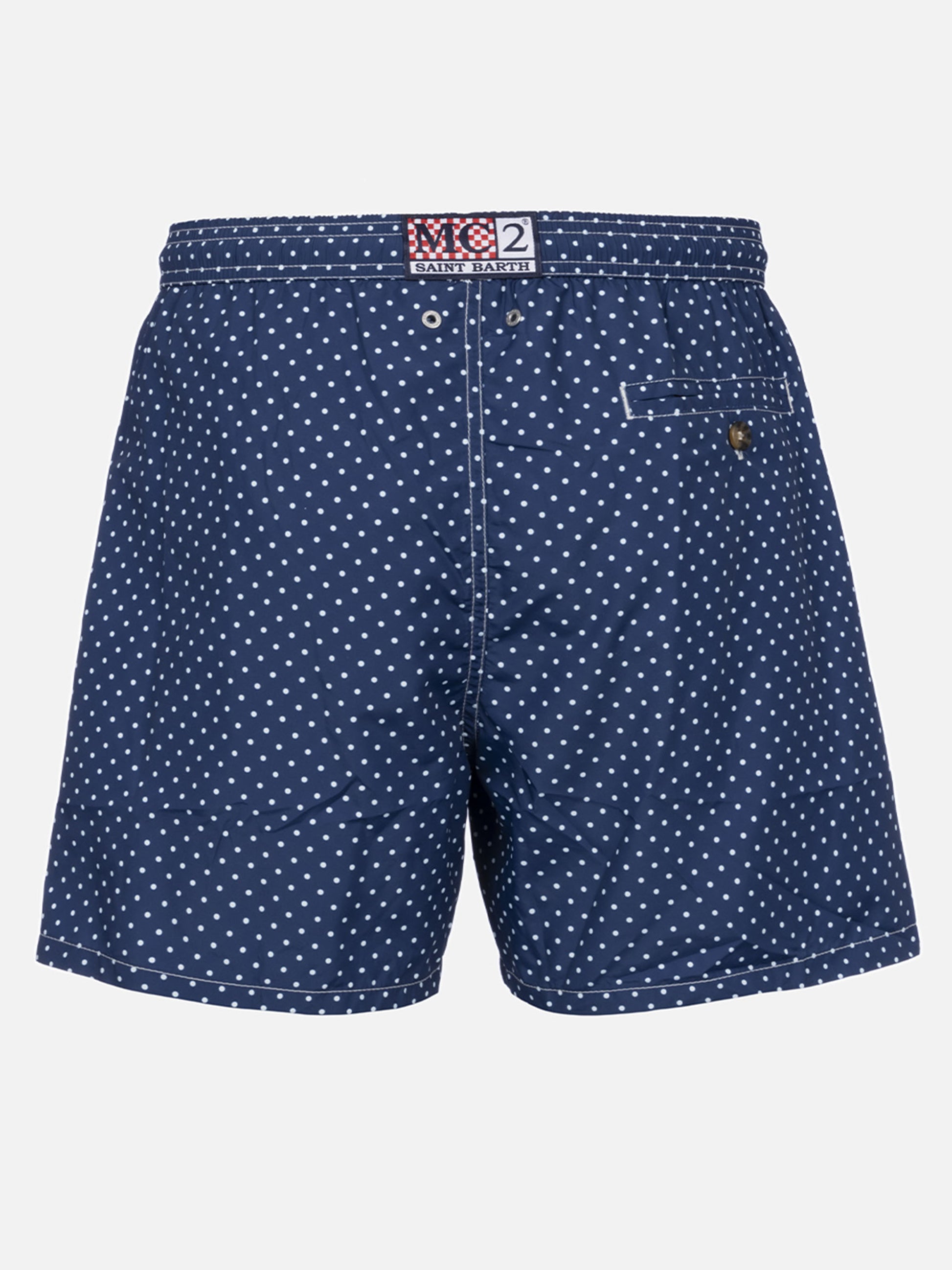 Man lightweight fabric swim-shorts Lighting Micro Fantasy with polka dots print - MC2 Saint Barth