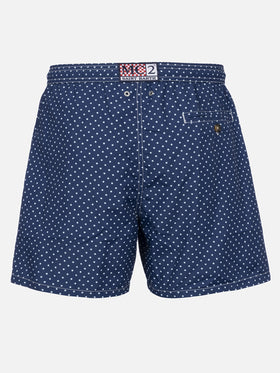 Man lightweight fabric swim-shorts Lighting Micro Fantasy with polka dots print - MC2 Saint Barth