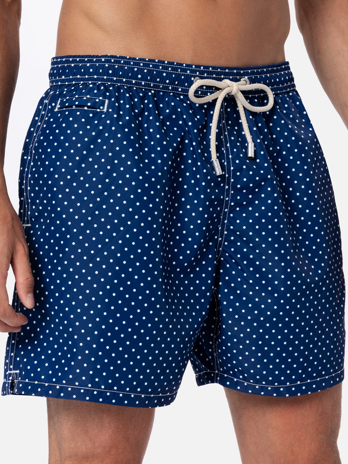 Man lightweight fabric swim-shorts Lighting Micro Fantasy with polka dots print - MC2 Saint Barth