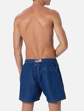 Man lightweight fabric swim-shorts Lighting Micro Fantasy with polka dots print - MC2 Saint Barth