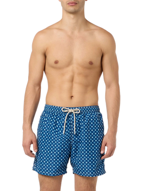 Man lightweight fabric swim-shorts Lighting Micro Fantasy with tie print - MC2 Saint Barth
