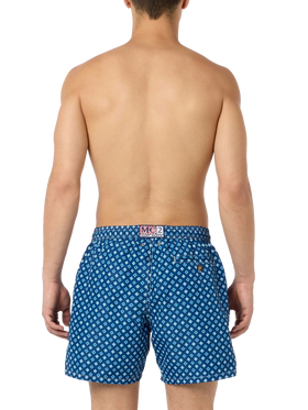 Man lightweight fabric swim-shorts Lighting Micro Fantasy with tie print - MC2 Saint Barth