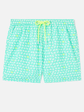 Short de bain à imprimé crabe jaune Lighting 