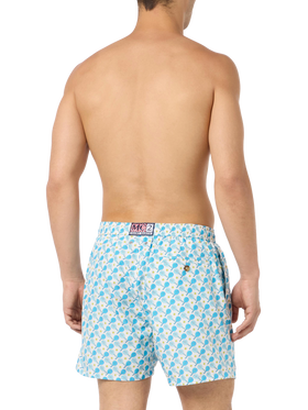 Man lightweight fabric swim-shorts Lighting Micro Fantasy with padel print - MC2 Saint Barth