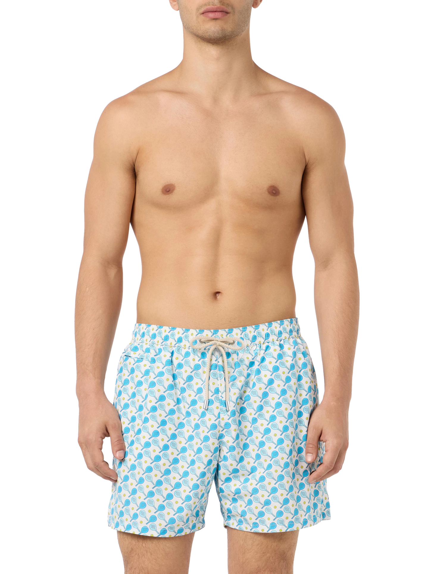Man lightweight fabric swim-shorts Lighting Micro Fantasy with padel print - MC2 Saint Barth