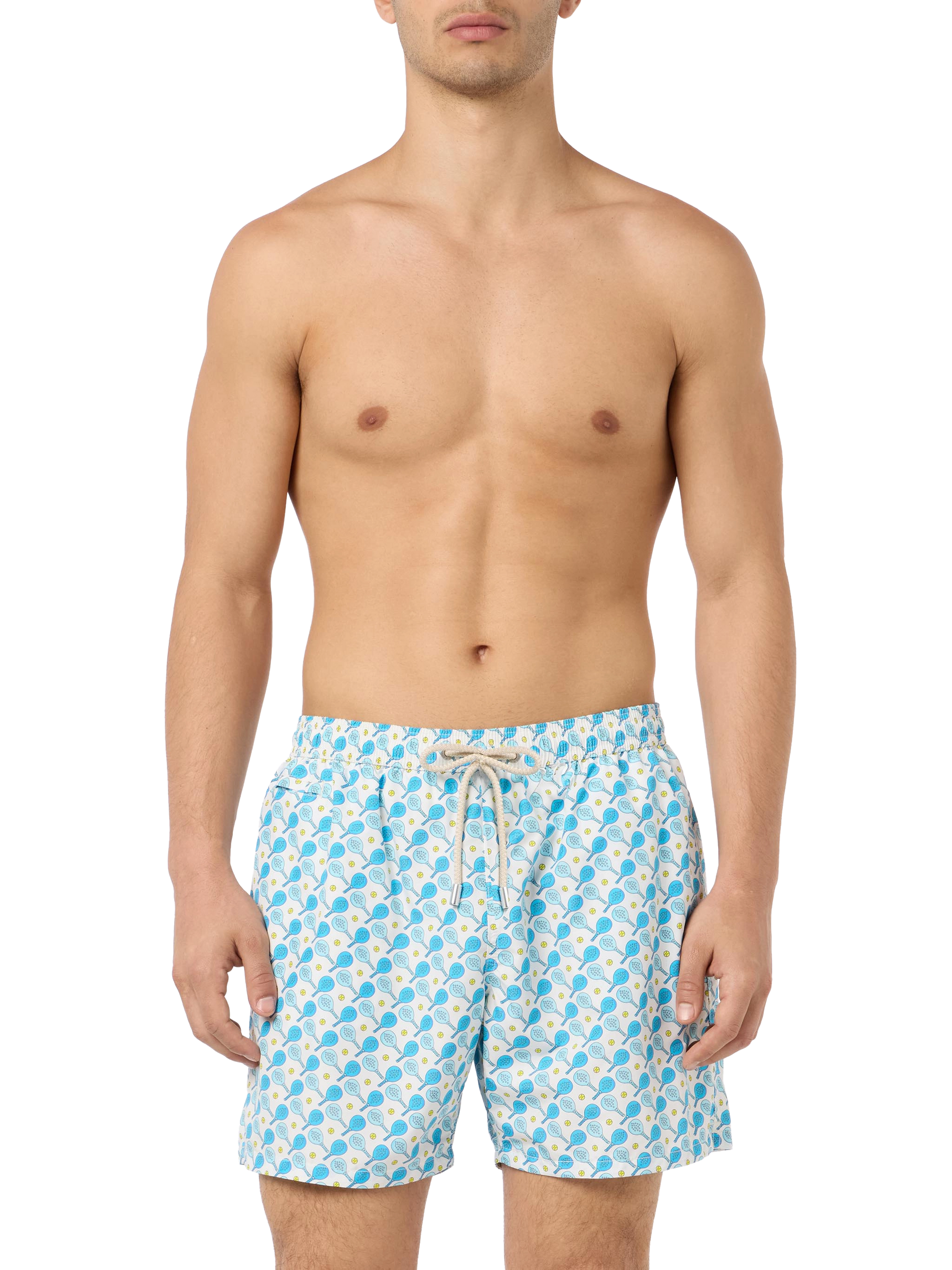 Man lightweight fabric swim-shorts Lighting Micro Fantasy with padel print - MC2 Saint Barth