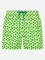 Man lightweight fabric swim-shorts Lighting Micro Fantasy with watches print