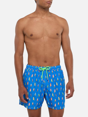 Herren-Badeshorts aus leichtem Stoff mit Windsurf-Print
