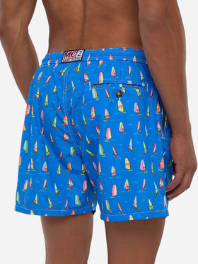 Herren-Badeshorts aus leichtem Stoff mit Windsurf-Print