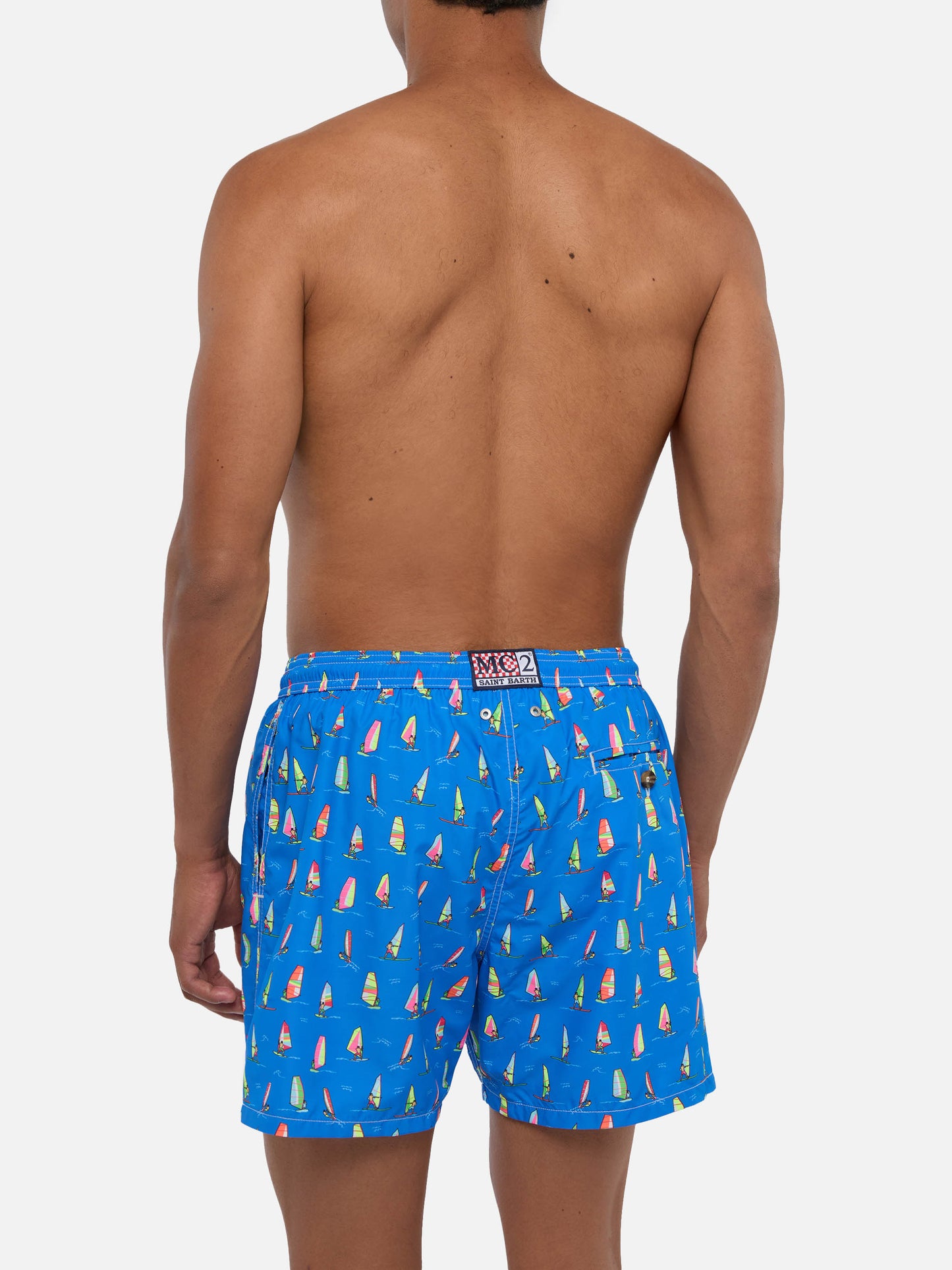 Herren-Badeshorts aus leichtem Stoff mit Windsurf-Print