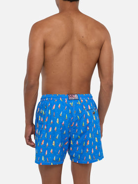 Herren-Badeshorts aus leichtem Stoff mit Windsurf-Print