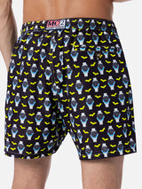 Man lightweight fabric swim-shorts Lighting Micro Fantasy with watches print