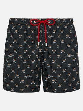 Lightweight fabric swim shorts Lighting with One Piece skull print | ONE PIECE® SPECIAL EDITION