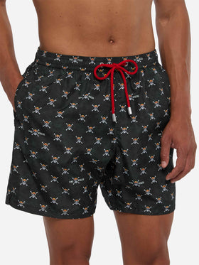 Lightweight fabric swim shorts Lighting with One Piece skull print | ONE PIECE® SPECIAL EDITION
