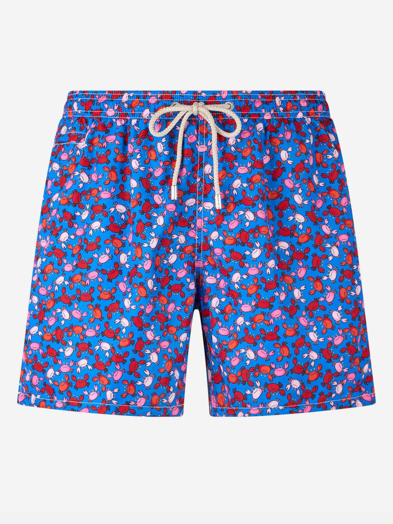 Man lightweight fabric swim-shorts Lighting Micro Fantasy with crabs print