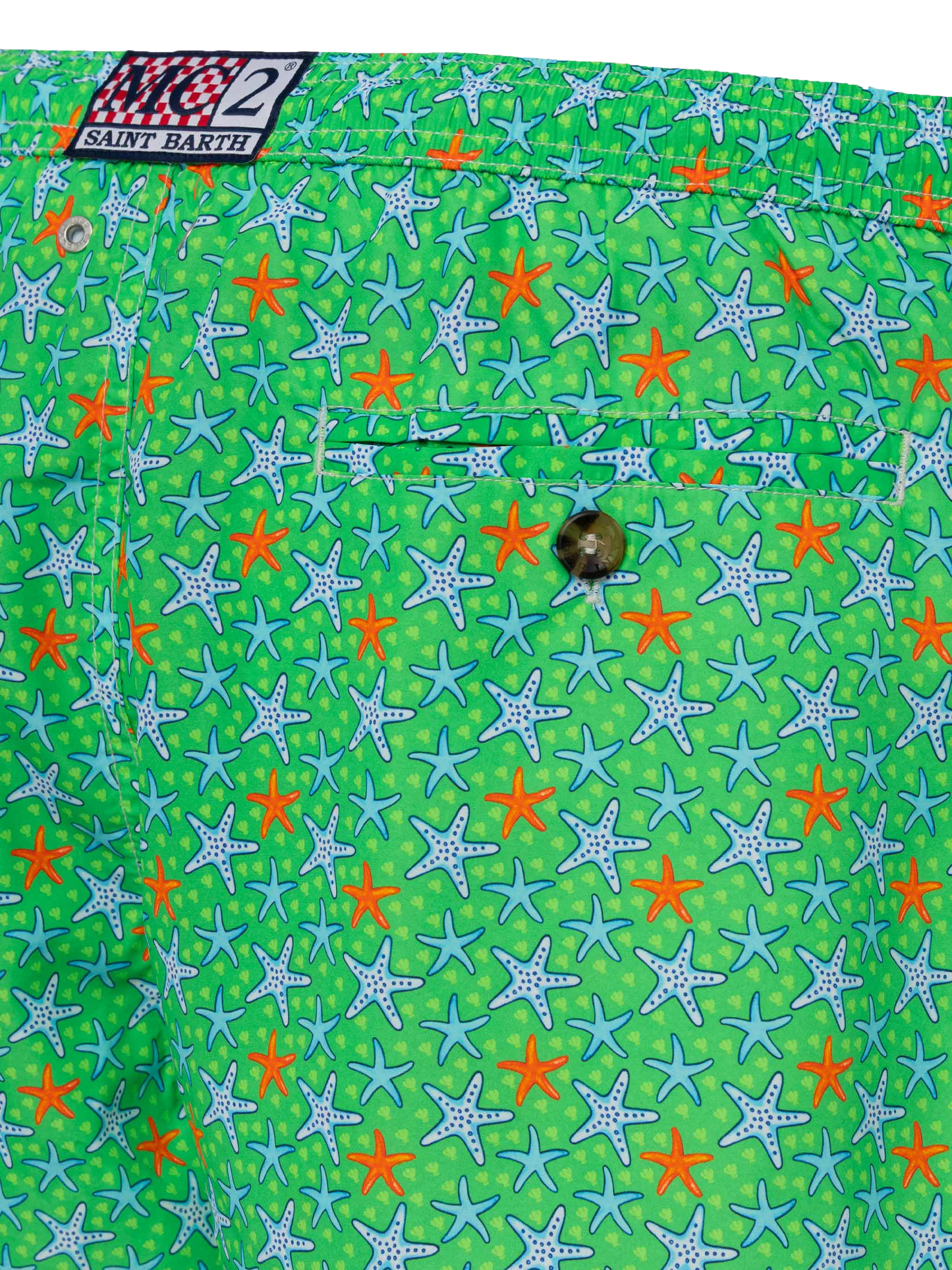 Man light fabric swim shorts with multicolor starfish print - MC2 Saint Barth