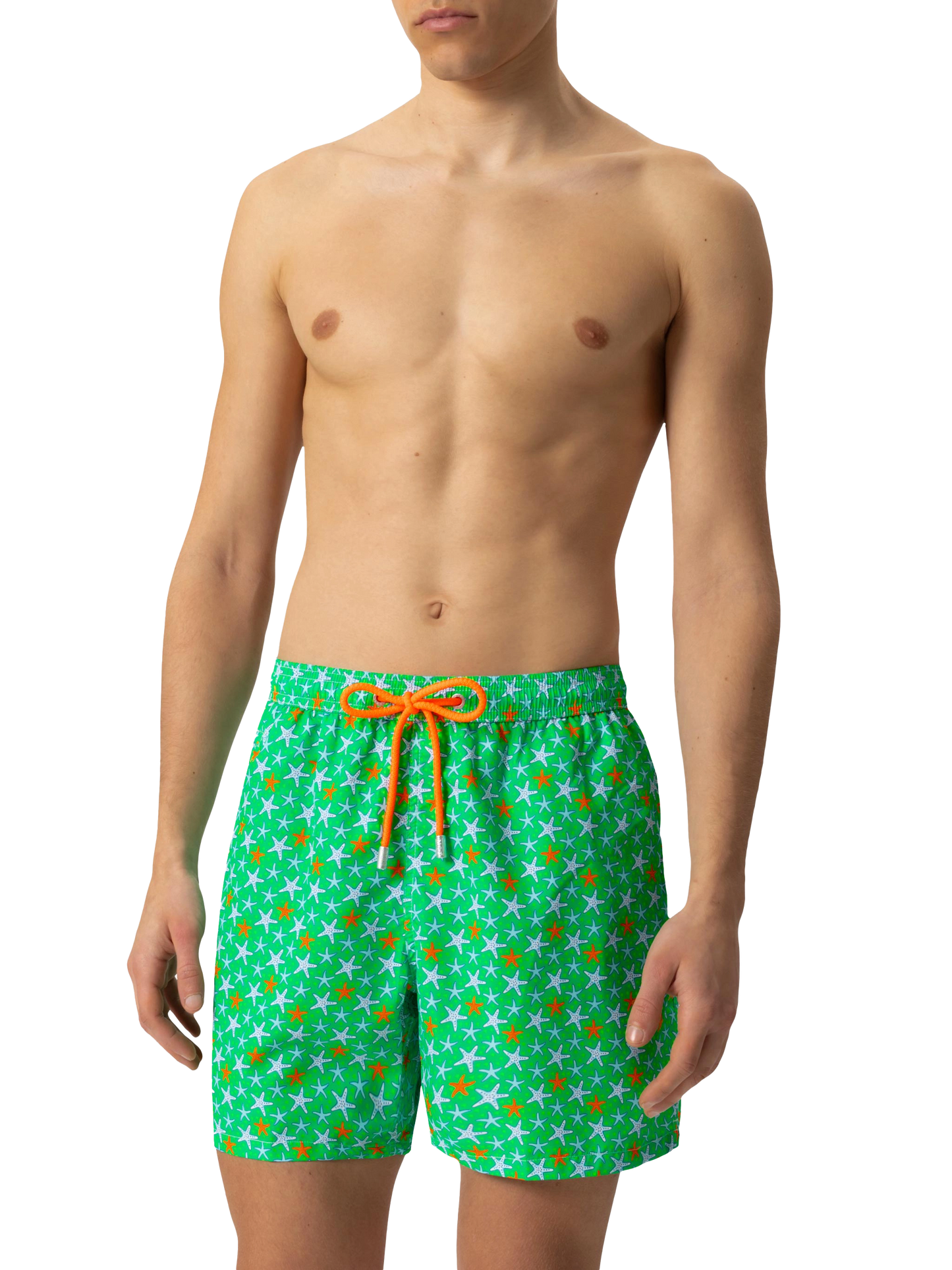 Man light fabric swim shorts with multicolor starfish print - MC2 Saint Barth