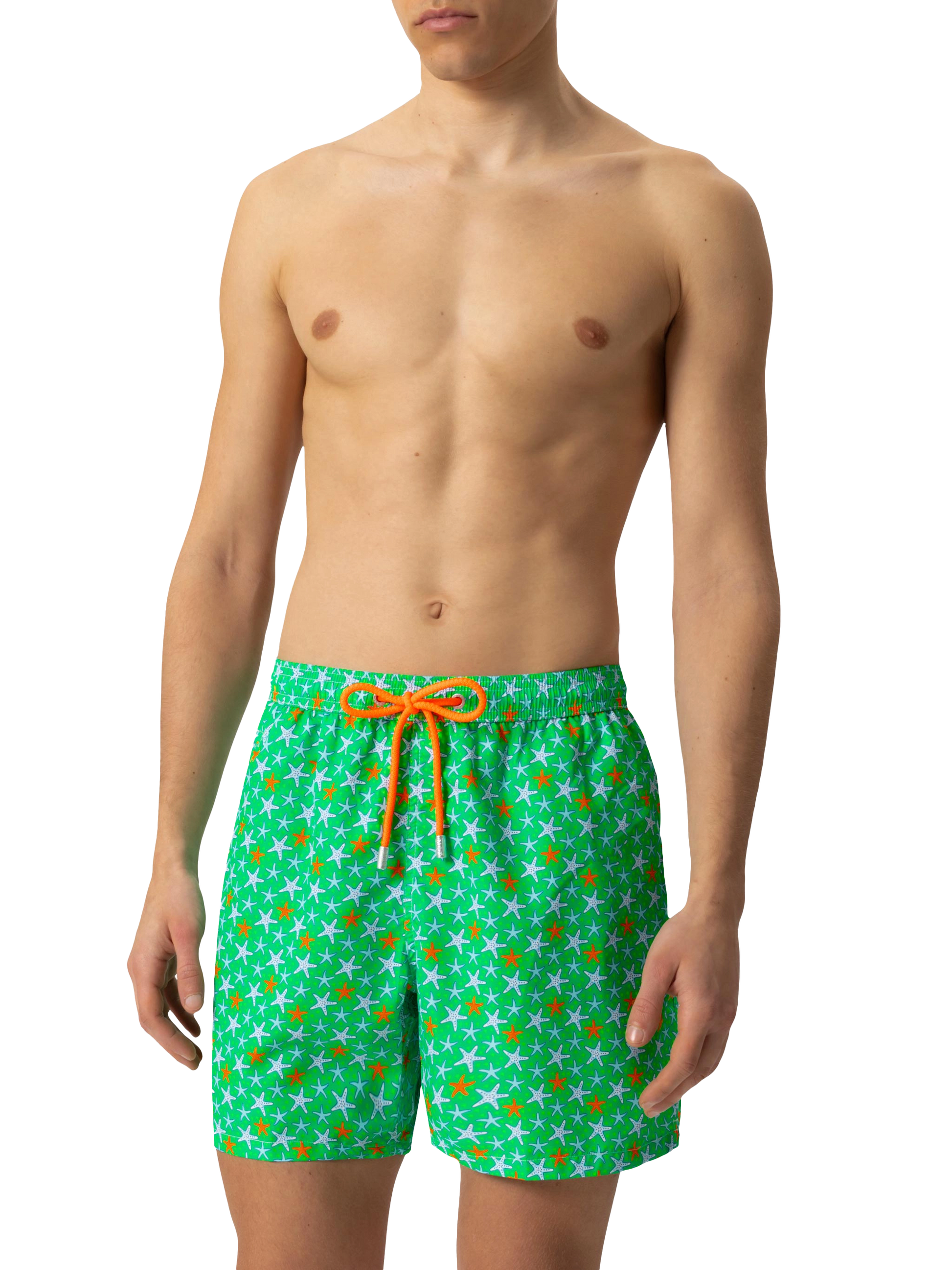 Man light fabric swim shorts with multicolor starfish print - MC2 Saint Barth