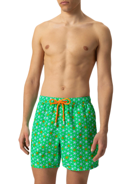 Man light fabric swim shorts with multicolor starfish print - MC2 Saint Barth