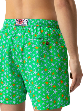 Man light fabric swim shorts with multicolor starfish print - MC2 Saint Barth