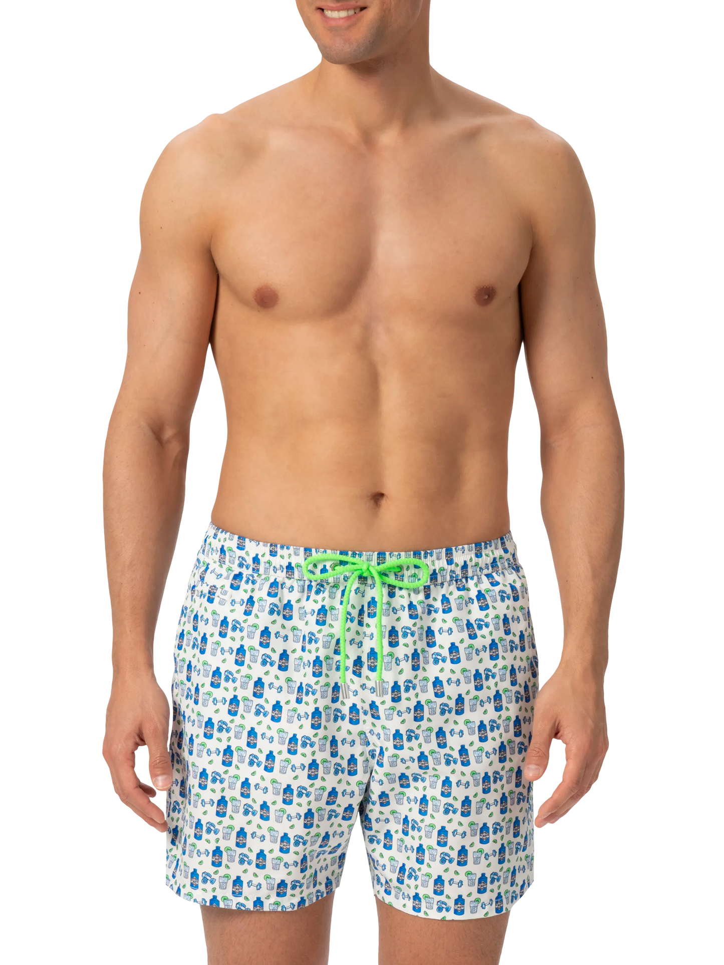 Lightweight fabric swim shorts Lighting with gin gym print - MC2 Saint Barth