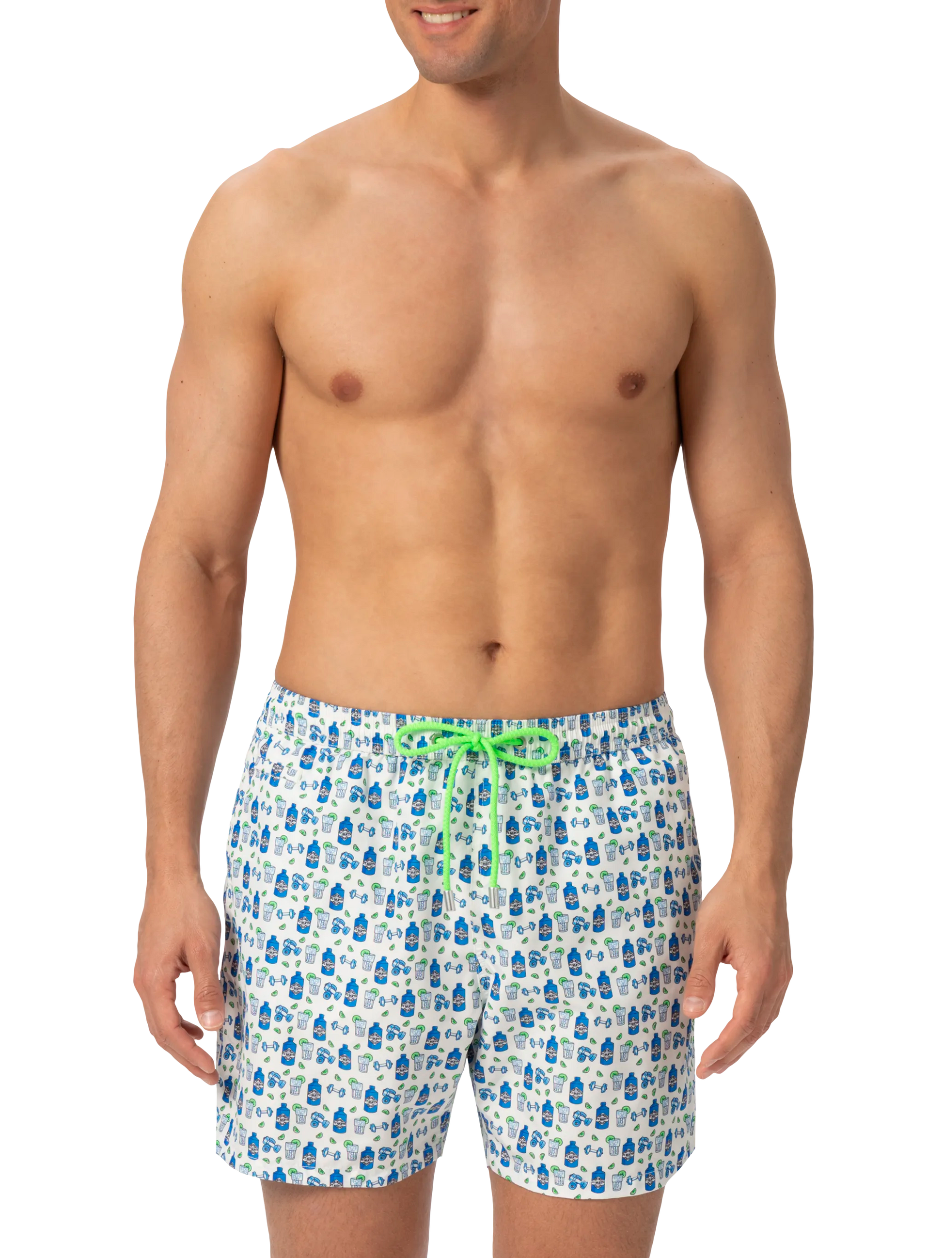 Lightweight fabric swim shorts Lighting with gin gym print - MC2 Saint Barth