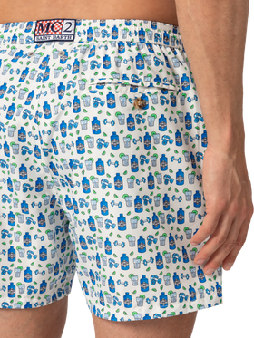 Lightweight fabric swim shorts Lighting with gin gym print - MC2 Saint Barth