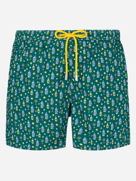 Lightweight fabric swim shorts Lighting with gin lemon print - MC2 Saint Barth