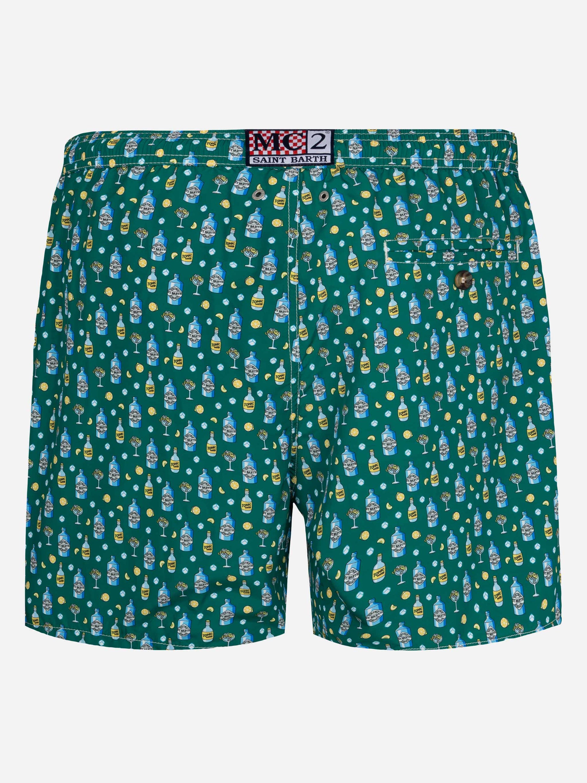 Lightweight fabric swim shorts Lighting with gin lemon print - MC2 Saint Barth