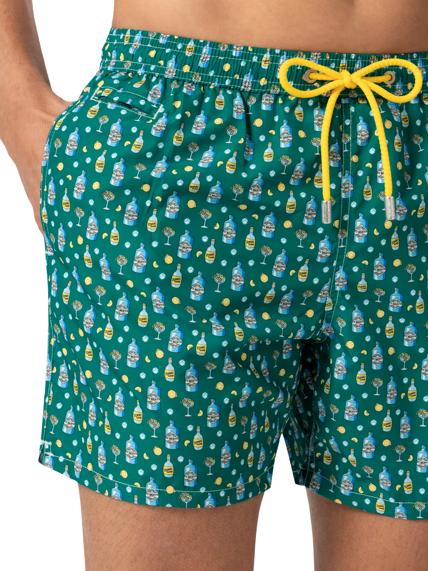 Lightweight fabric swim shorts Lighting with gin lemon print - MC2 Saint Barth