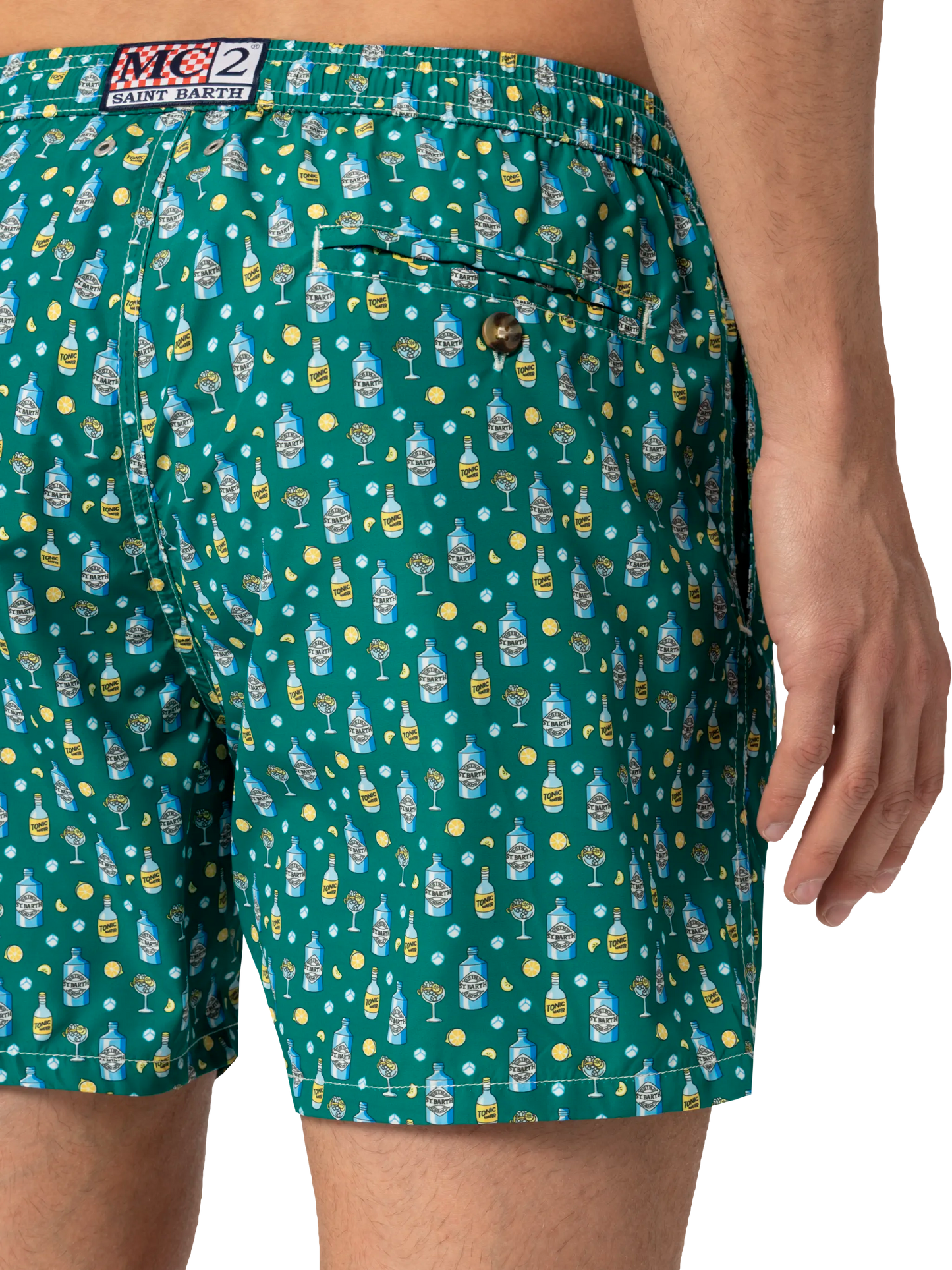 Lightweight fabric swim shorts Lighting with gin lemon print - MC2 Saint Barth