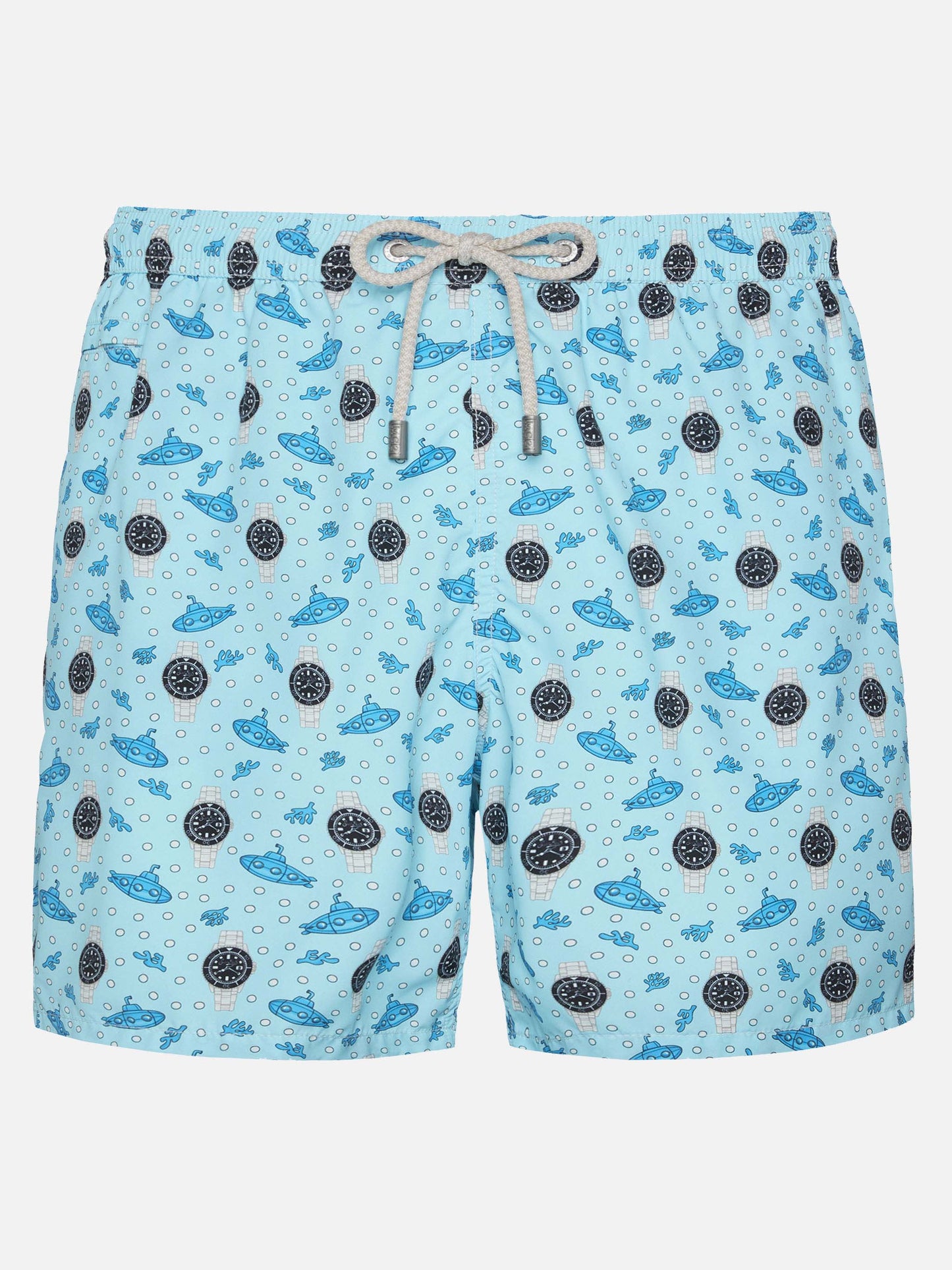 Lightweight fabric swim shorts Lighting with watch print - MC2 Saint Barth