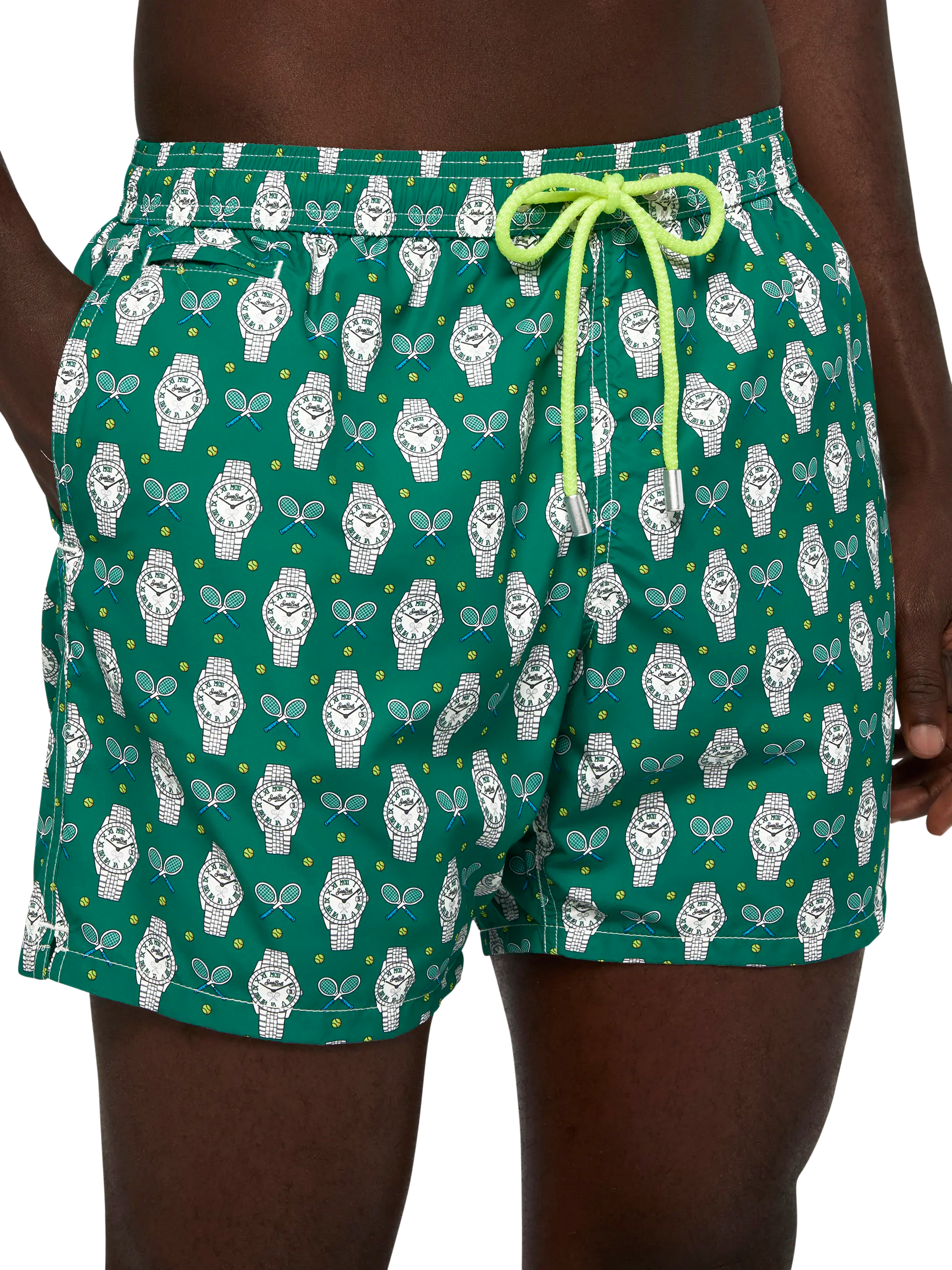 Lightweight fabric swim shorts Lighting with watch print - MC2 Saint Barth