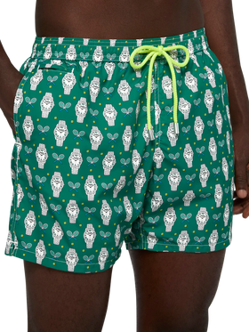 Lightweight fabric swim shorts Lighting with watch print - MC2 Saint Barth
