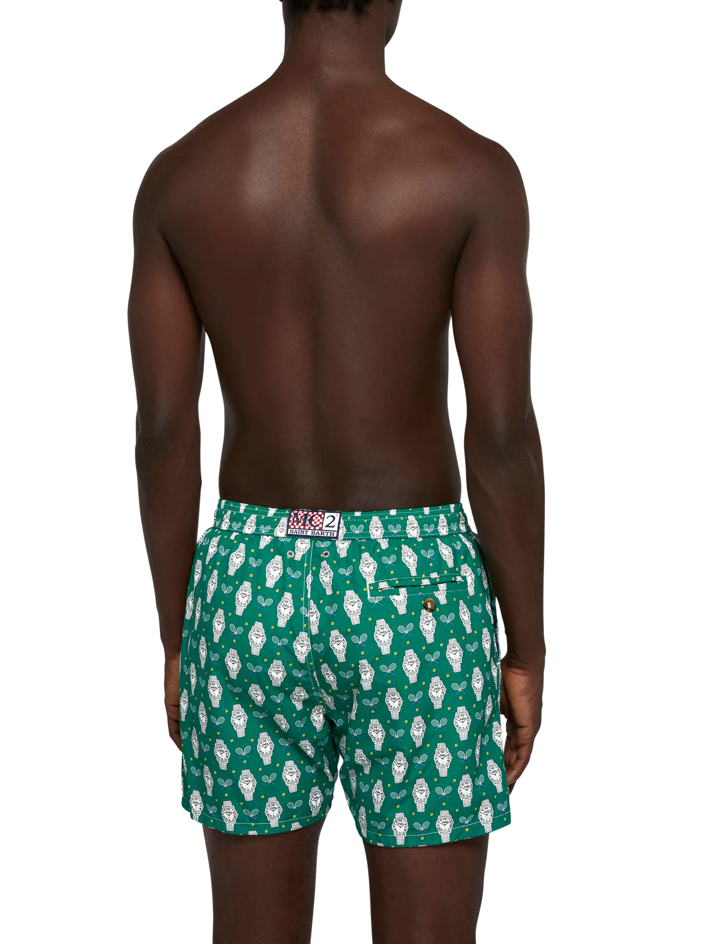Lightweight fabric swim shorts Lighting with watch print - MC2 Saint Barth
