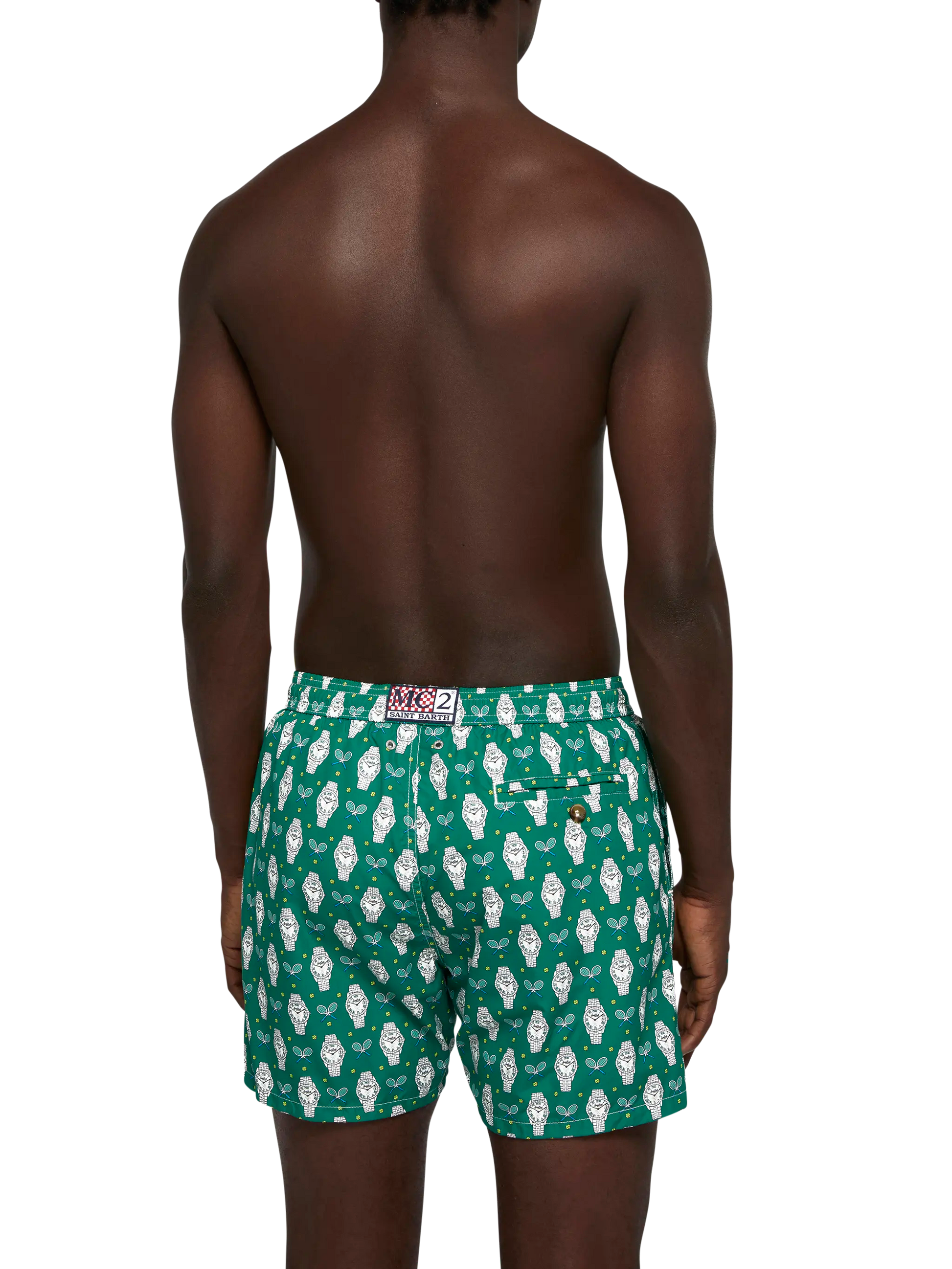 Lightweight fabric swim shorts Lighting with watch print - MC2 Saint Barth