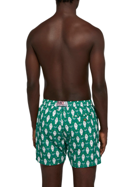 Lightweight fabric swim shorts Lighting with watch print - MC2 Saint Barth