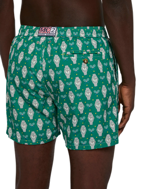 Lightweight fabric swim shorts Lighting with watch print - MC2 Saint Barth