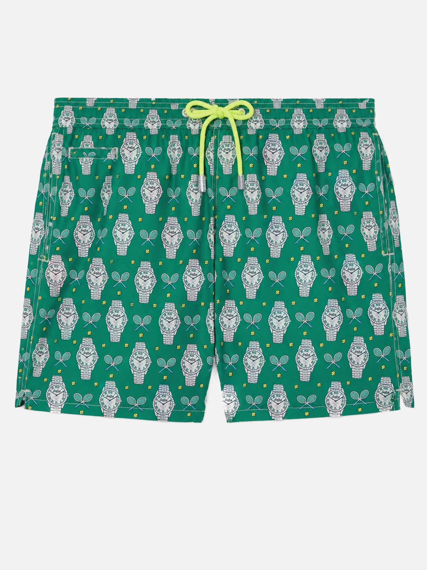 Badeshorts aus leichtem Stoff „Lighting“ mit Uhren-Print
