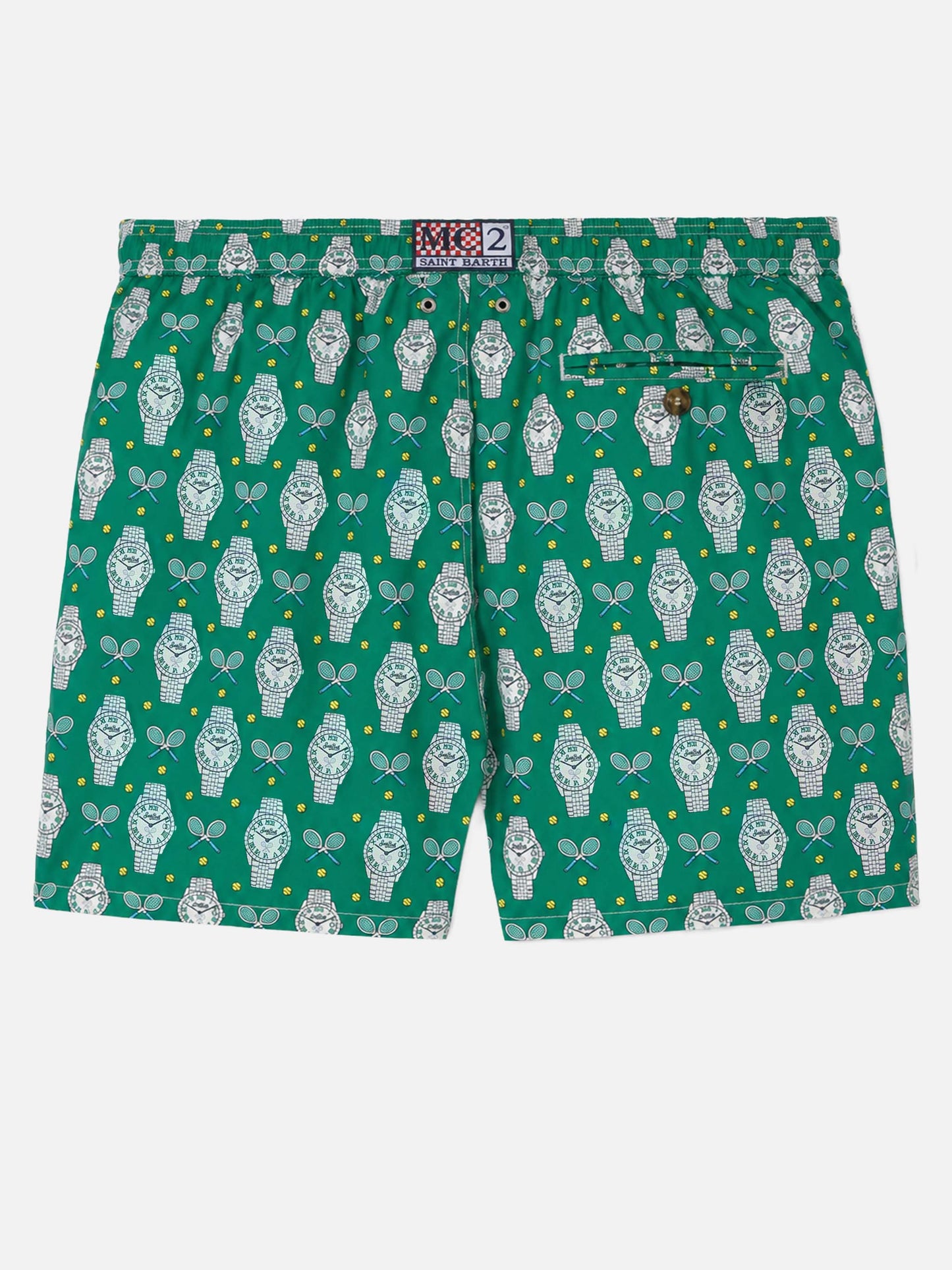 Badeshorts aus leichtem Stoff „Lighting“ mit Uhren-Print
