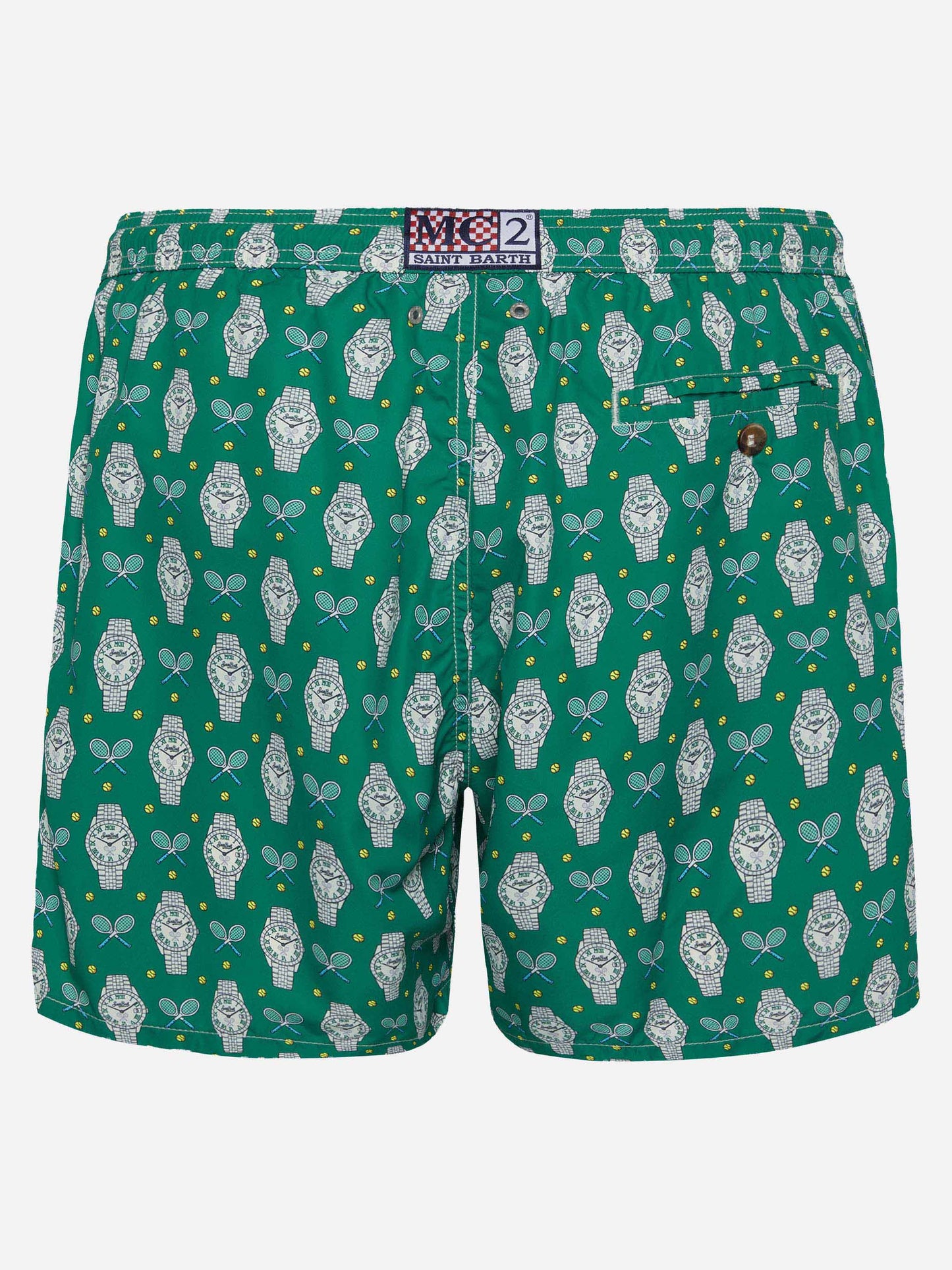 Lightweight fabric swim shorts Lighting with watch print - MC2 Saint Barth